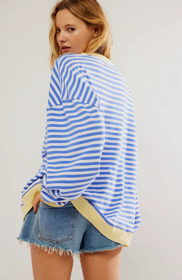 Lucy Damski Sweter – Wygodny Sweter z Luźnym Krojem, Ponadczasowe Paski & Stylowy Design