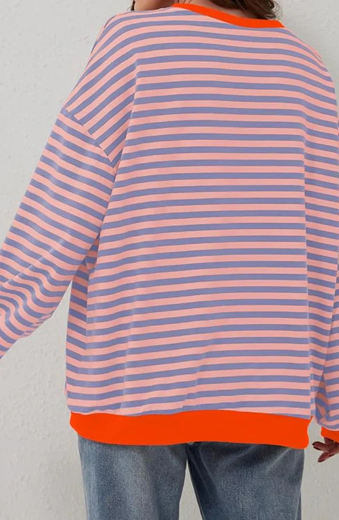 Lucy Damski Sweter – Wygodny Sweter z Luźnym Krojem, Ponadczasowe Paski & Stylowy Design