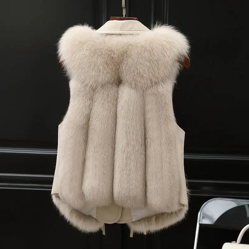 Dilara Damska Kamizelka ze Sztucznego Futra – Elegancki Design z Dopasowanym Krojem & Miękką Podszewką