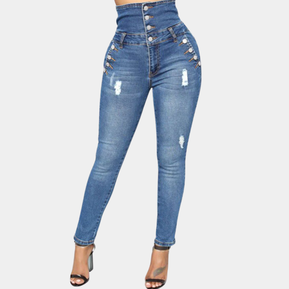 Karolina - Eleganckie spodnie skinny z wysoką talią dla kobiet