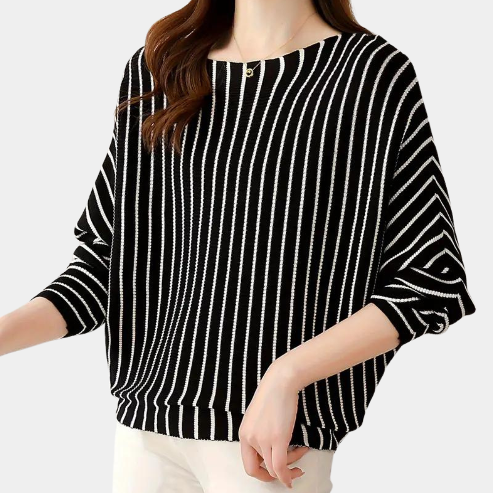 Laura - Modny sweter damski w paski zapewniający stylowy wygląd