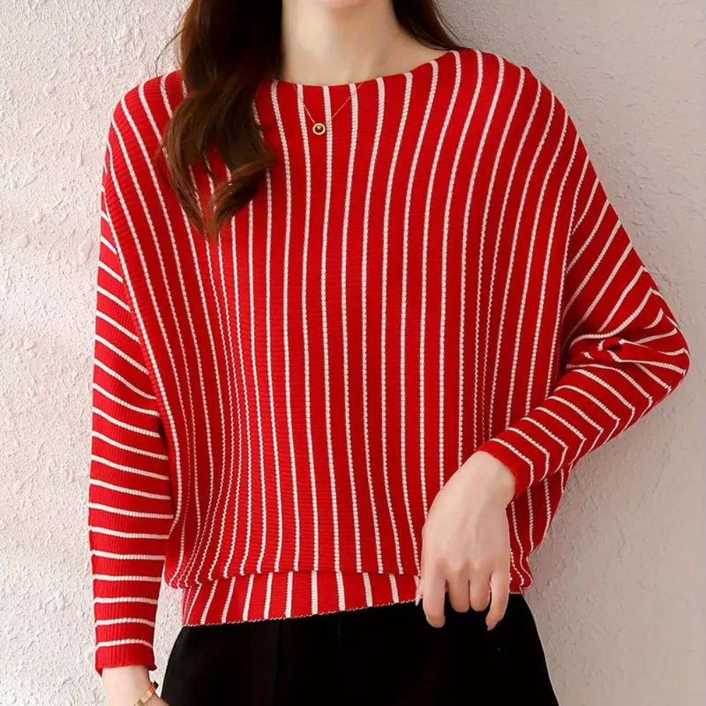 Laura - Modny sweter damski w paski zapewniający stylowy wygląd