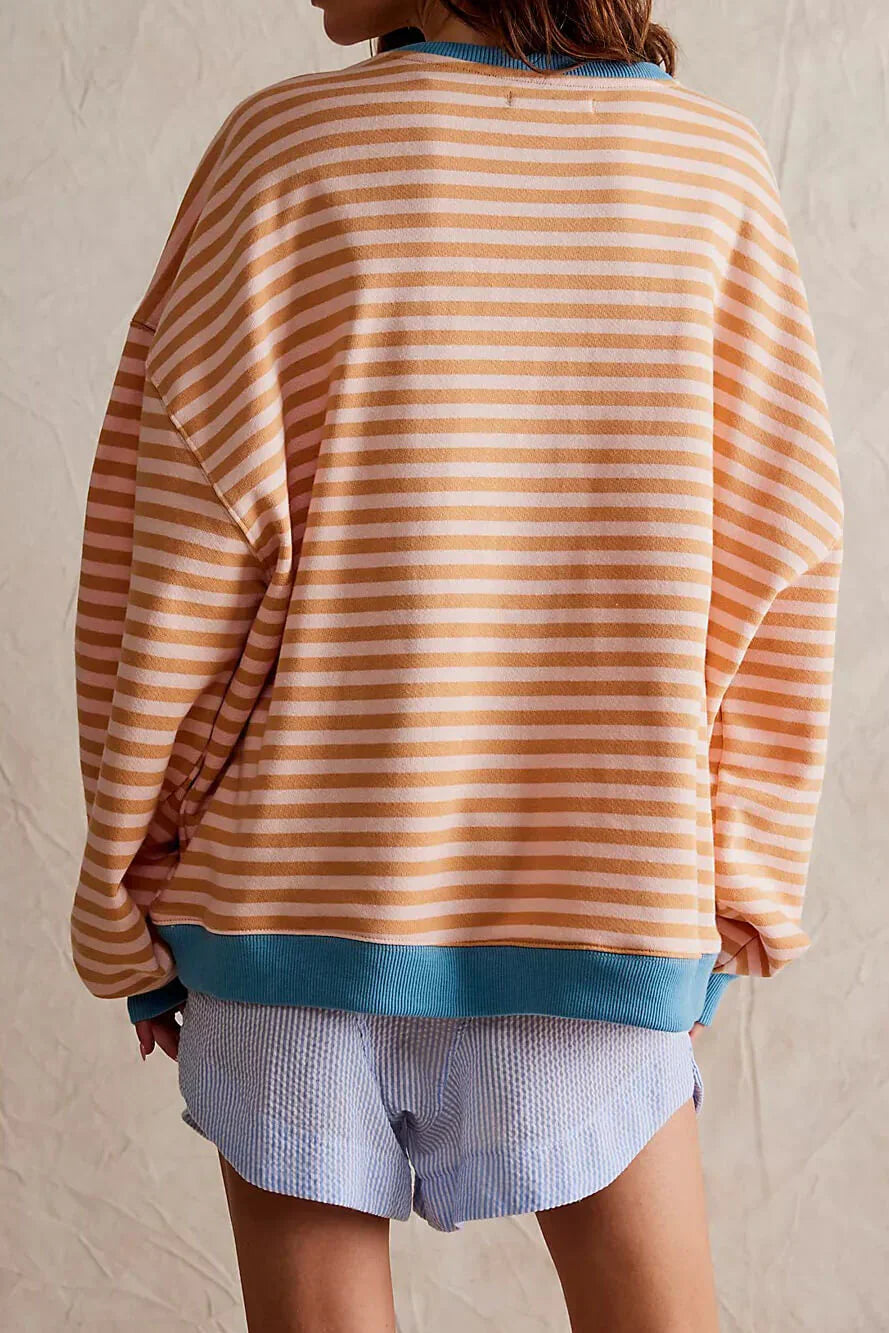 Lucy Damski Sweter – Wygodny Sweter z Luźnym Krojem, Ponadczasowe Paski & Stylowy Design