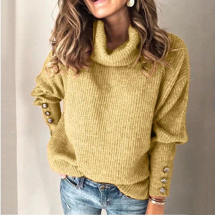 Emma Damski Golf – Elegancki Sweter z Guzikami i Wygodnym Krojem