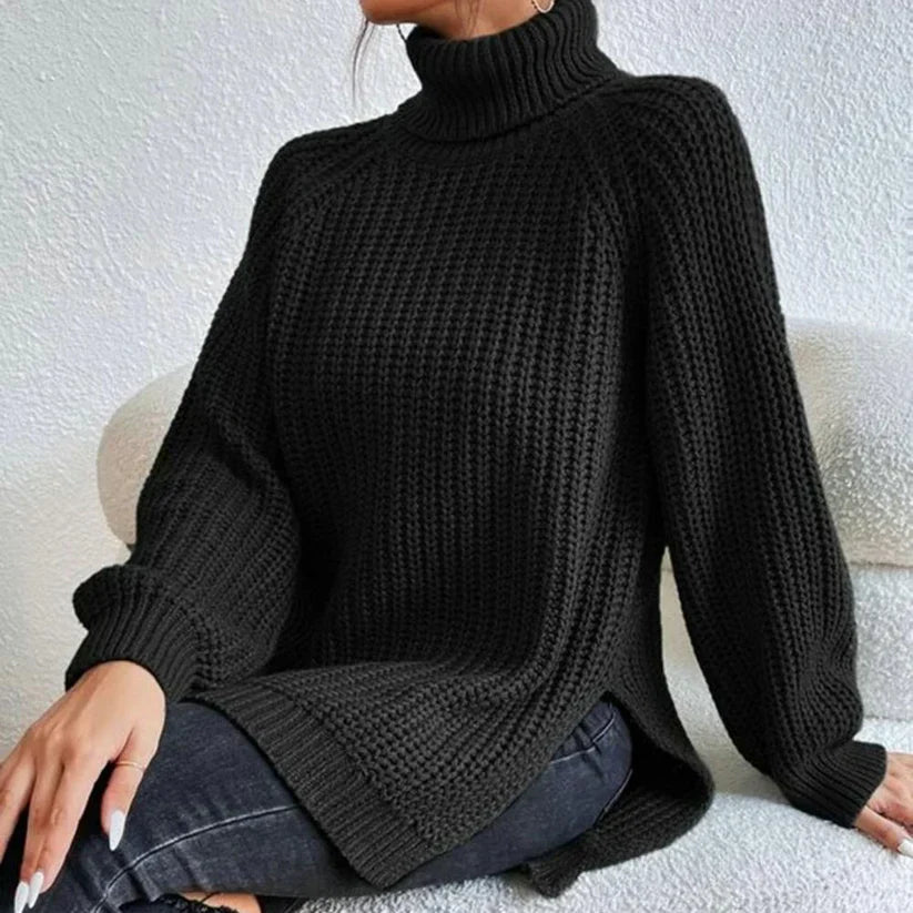 Karah Damski Golf – Dzianinowy Sweter z Wygodnym Krojem i Stylowym Wysokim Kołnierzem