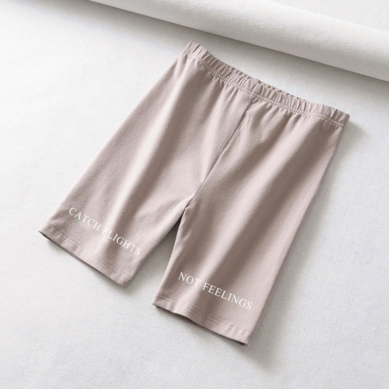 Damskie Szorty Legginsy Sportowe z Napisem
