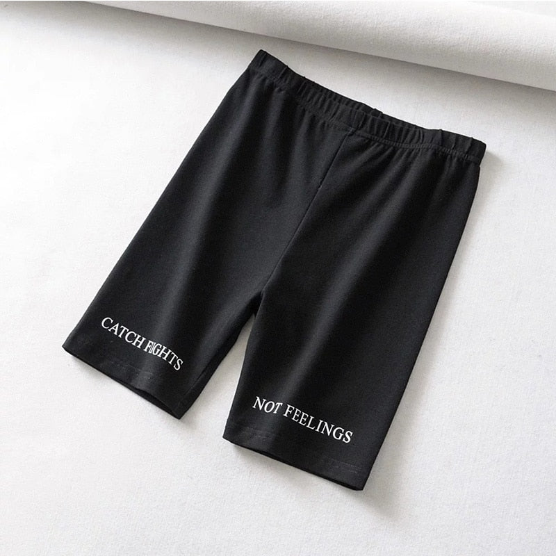 Damskie Szorty Legginsy Sportowe z Napisem