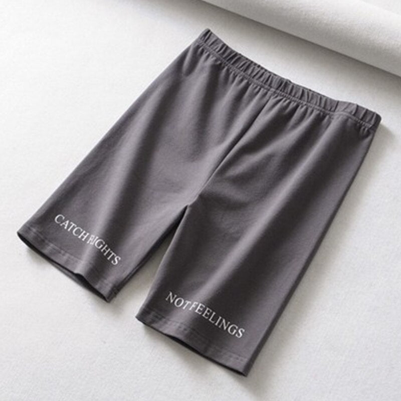 Damskie Szorty Legginsy Sportowe z Napisem