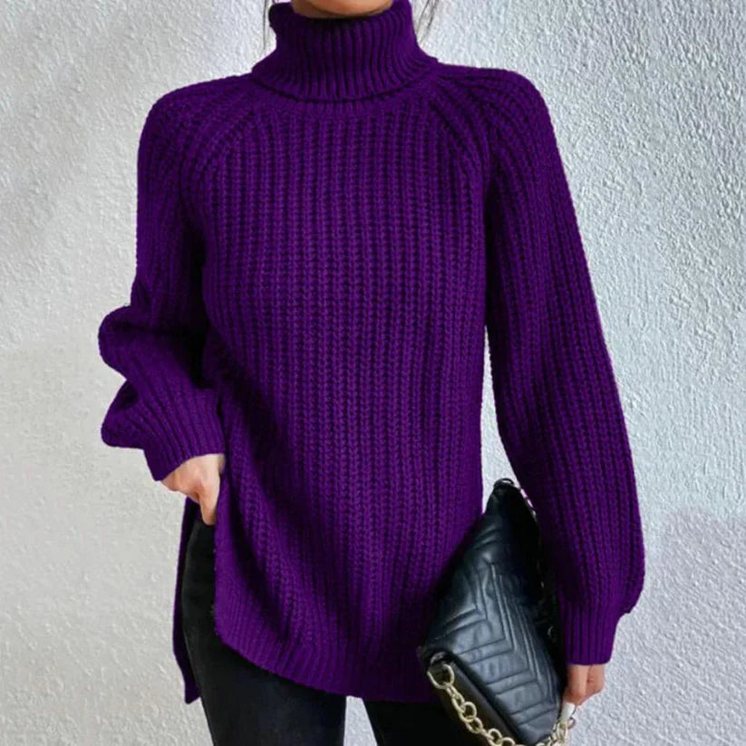Karah Damski Golf – Dzianinowy Sweter z Wygodnym Krojem i Stylowym Wysokim Kołnierzem