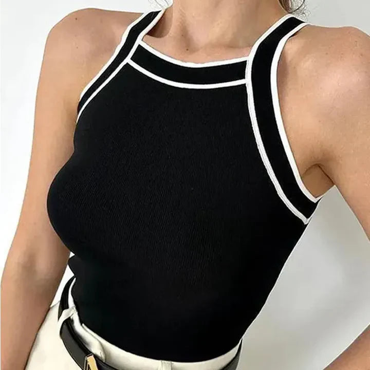 Sophie Damski Top – Czarna-Biała Bluzka o Klasycznym Kroju i Eleganckim Wyglądzie