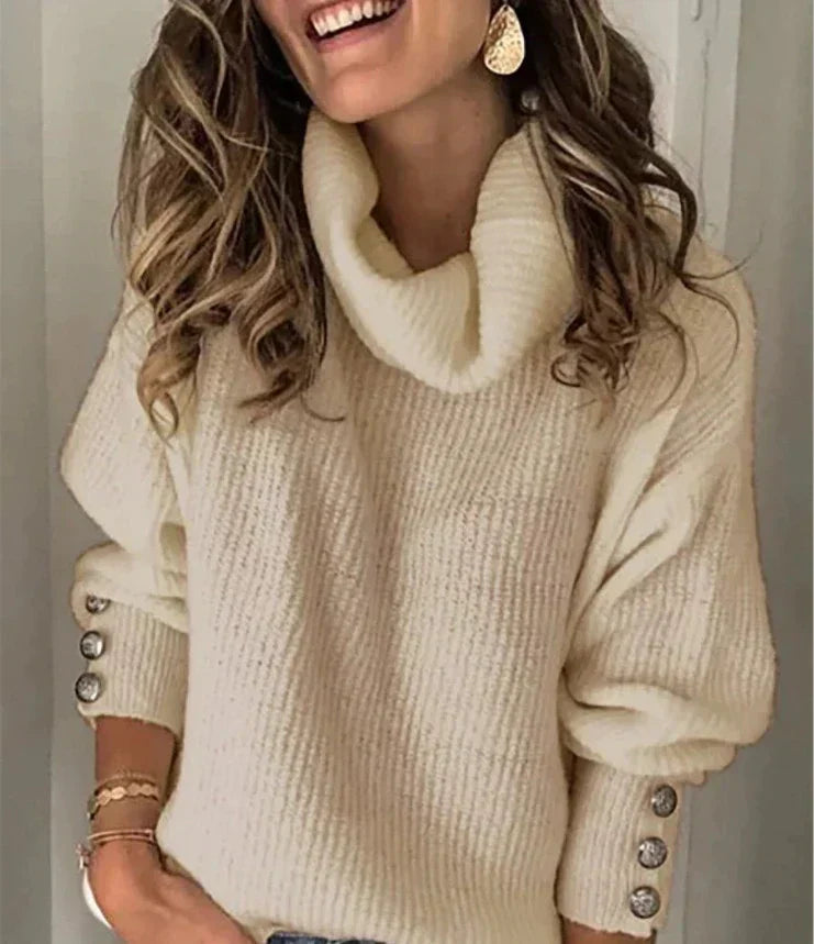Emma Damski Golf – Elegancki Sweter z Guzikami i Wygodnym Krojem